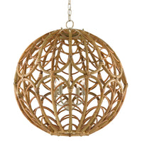 Currey and Company - 9000-0802 - Four Light Chandelier - Cape Verde Orb Chandelier - Silver Leaf/Smokewood/Natural
