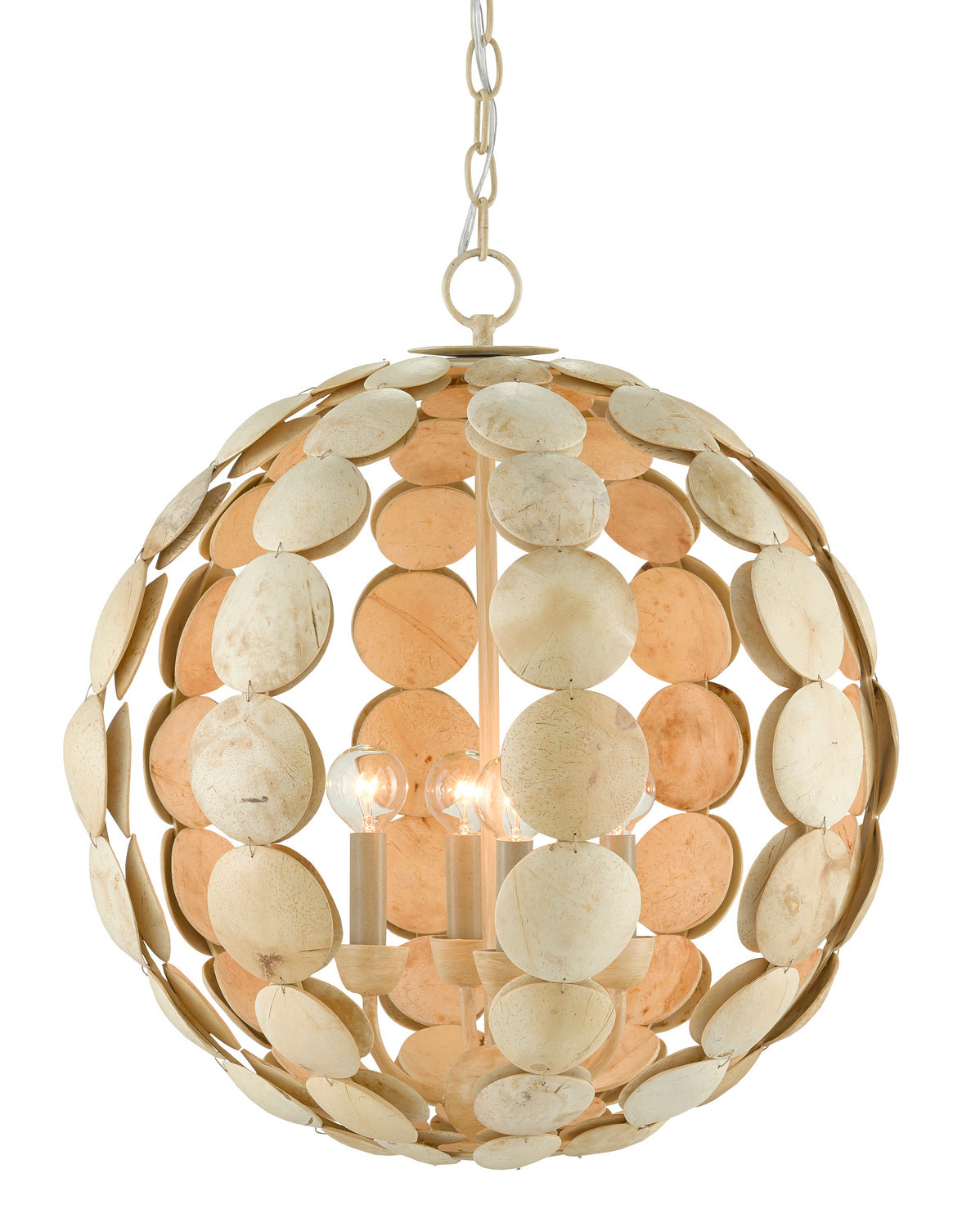 Currey and Company - 9000-0806 - Four Light Chandelier - Tartufo - Natural/Coco Cream