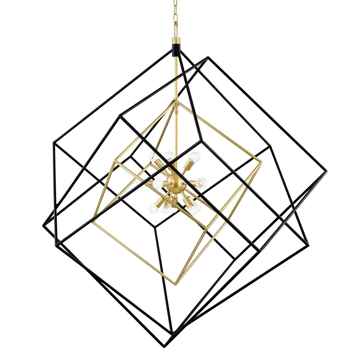 Hudson Valley - 1255-AGB/BK - 15 Light Chandelier - Roundout - Aged Brass