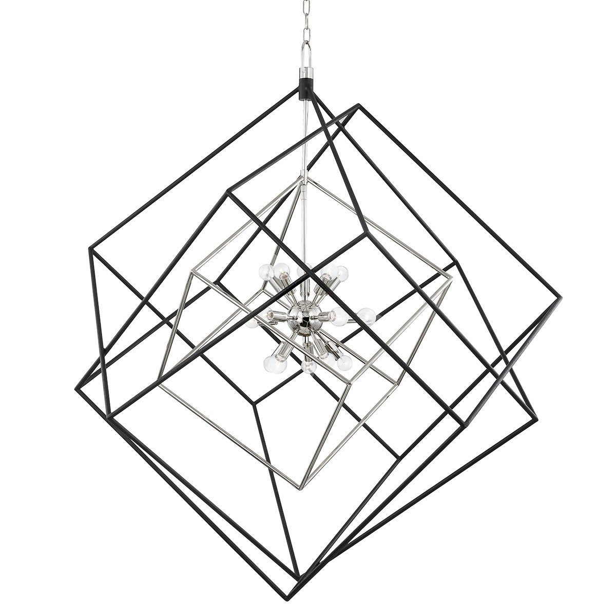 Hudson Valley - 1255-PN/BK - 15 Light Chandelier - Roundout - Polished Nickel