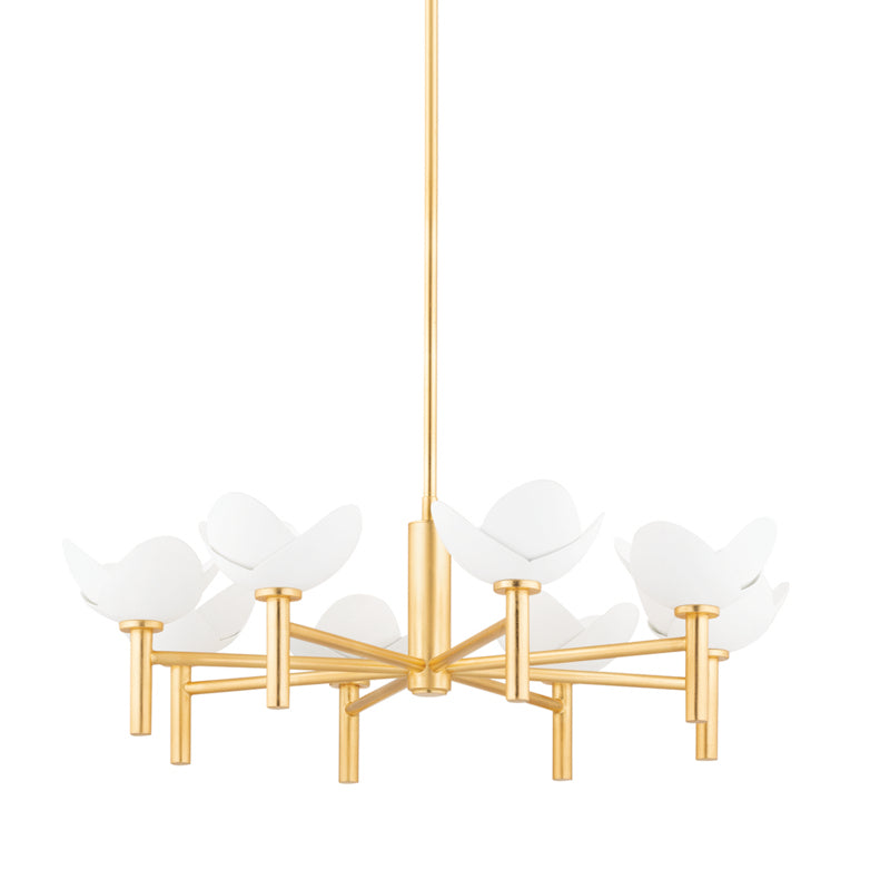 Hudson Valley - 3034-GL/WP - Eight Light Chandelier - Dawson - Gold Leaf