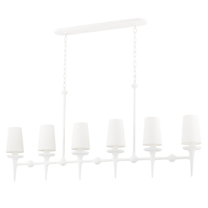 Hudson Valley Six Light Island Pendant from the Torch collection in White Plaster finish