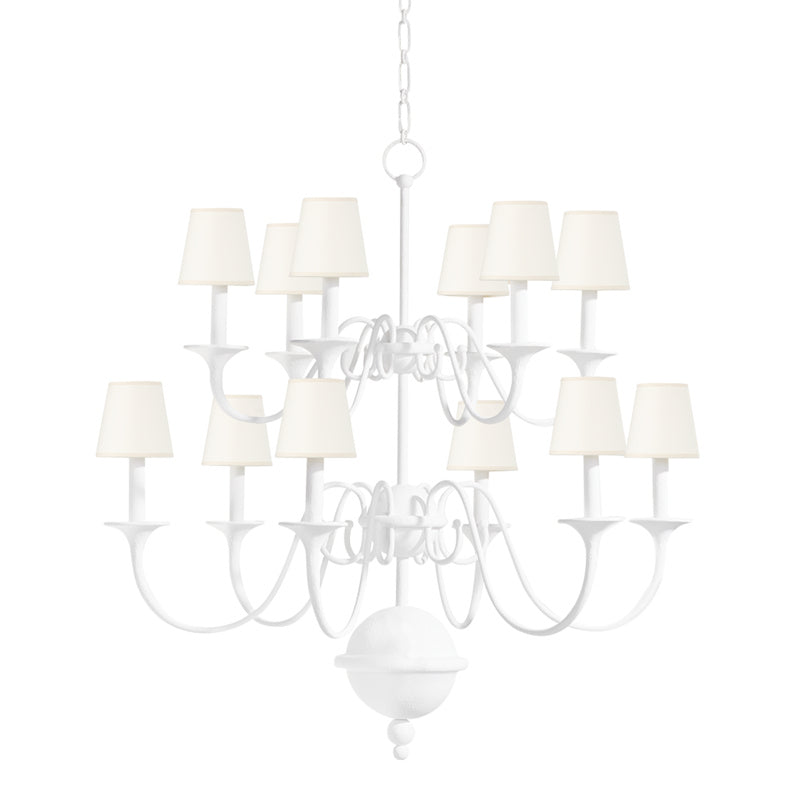 Hudson Valley - MDS433-WP - 12 Light Chandelier - Windsor - White Plaster