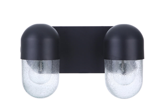 Craftmade Two Light Vanity from the Pill collection in Flat Black finish
