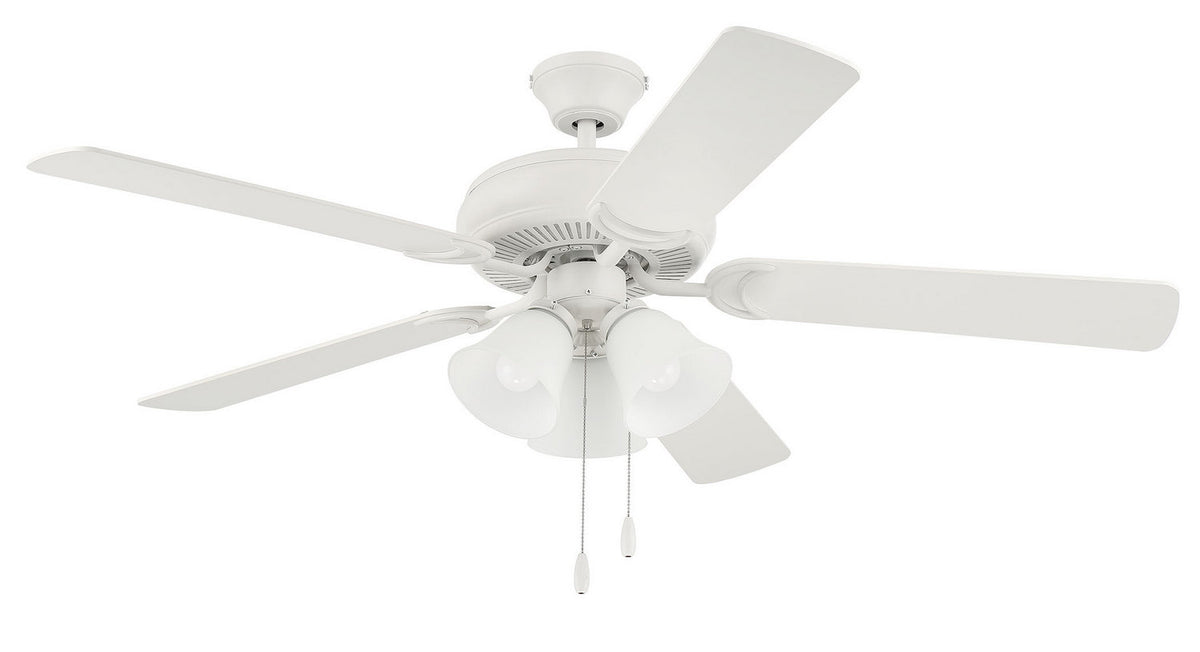 Craftmade - DCF52W5C1W - 52" Ceiling Fan - Decorator's Choice Bowl Light Kit - Matte White