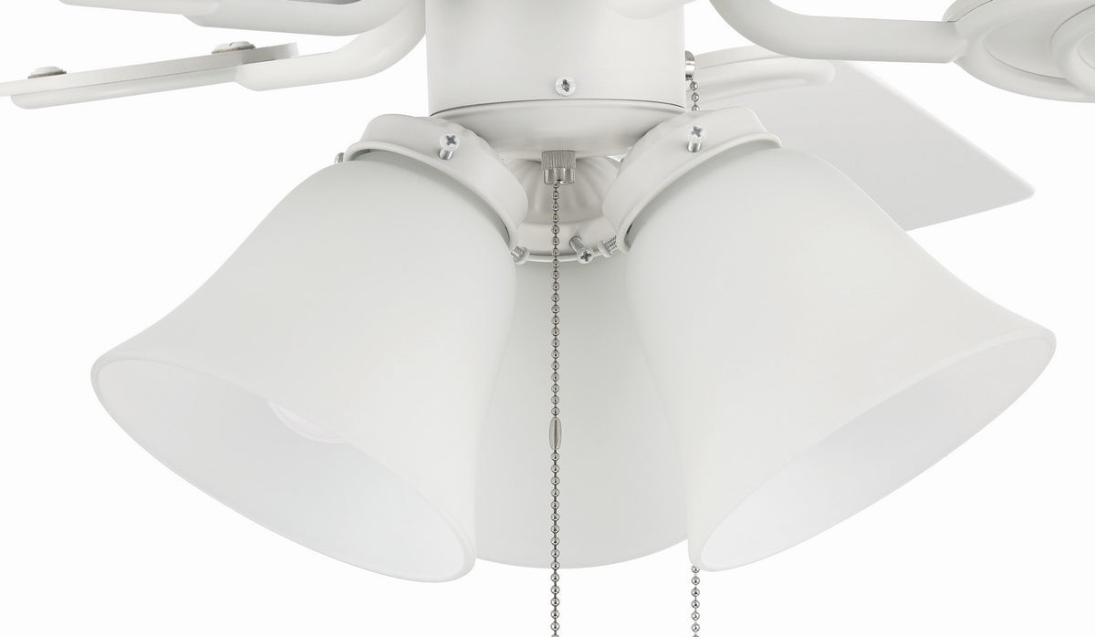Craftmade - DCF52W5C3W - 52" Ceiling Fan - Decorator's Choice 3 Light Kit - Matte White