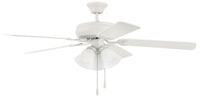 Craftmade - DCF52W5C3W - 52" Ceiling Fan - Decorator's Choice 3 Light Kit - Matte White