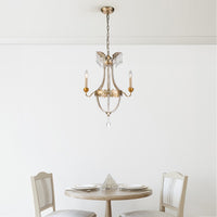 Lucas + McKearn - CH1035-3 - Three Light Mini Chandelier - Louis - Distressed Silver And Gold