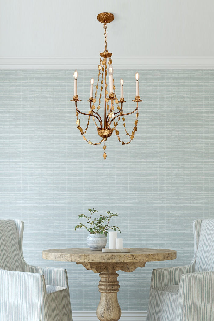 Lucas + McKearn - CH1158-5 - Five Light Chandelier - Mosaic - Antique Gold