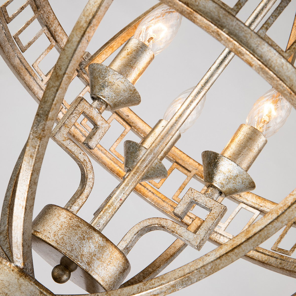 Lucas + McKearn - GN/Lemuria/3PA-S - Three Light Chandelier - Lemuria - Antique Silver