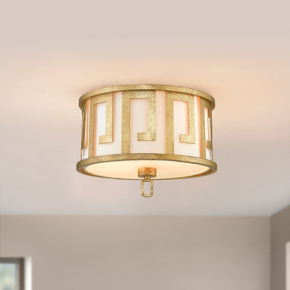 Lucas + McKearn - GN/Lemuria/F - Two Light Flush Mount - Lemuria - Distressed Gold