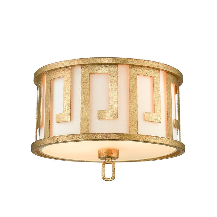 Lucas + McKearn Two Light Flush Mount from the Lemuria collection in Distressed Gold finish