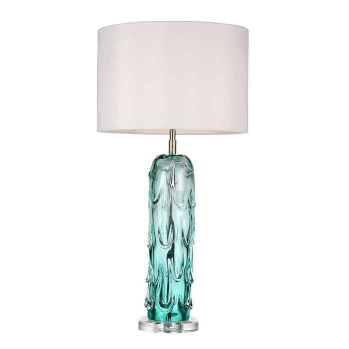 Lucas + McKearn One Light Table Lamp from the Ponchatrain collection in Clear Blue Glass finish