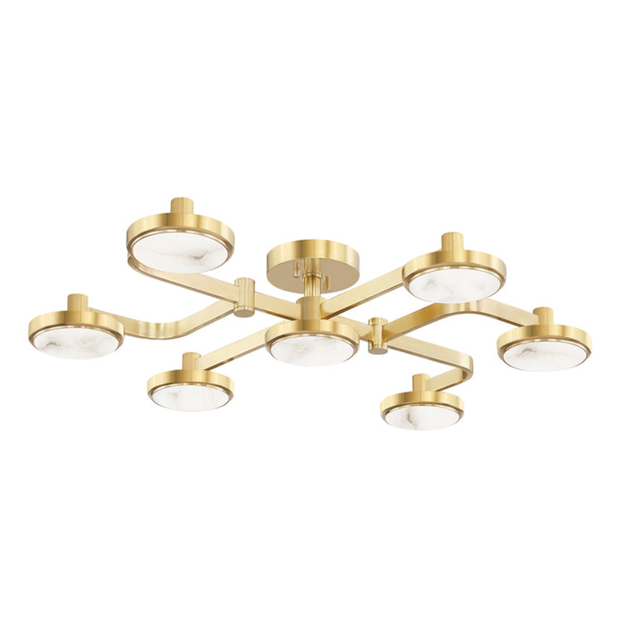 Hudson Valley LED Chandelier from the Meander collection in Aged Brass finish