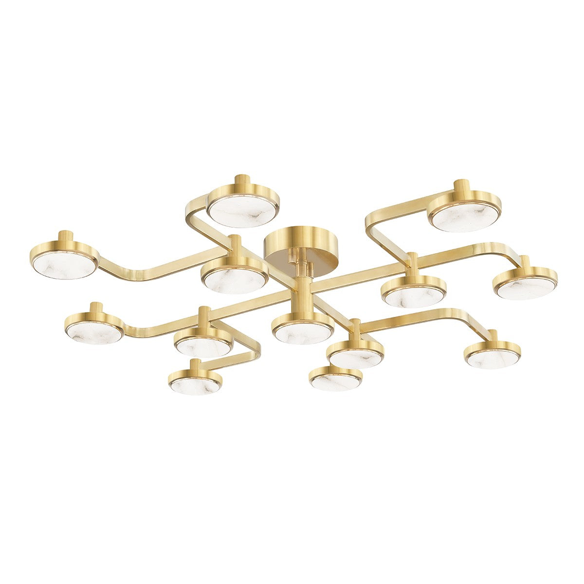 Hudson Valley - 6343-AGB - LED Semi Flush Mount - Meander - Aged Brass
