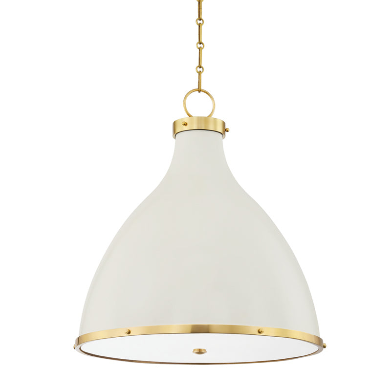 Hudson Valley - MDS362-AGB/OW - Three Light Pendant - Painted No. 3 - Aged Brass/Off White