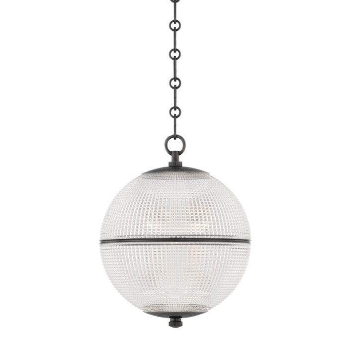 Hudson Valley One Light Pendant from the Sphere No. 3 collection in Distressed Bronze finish