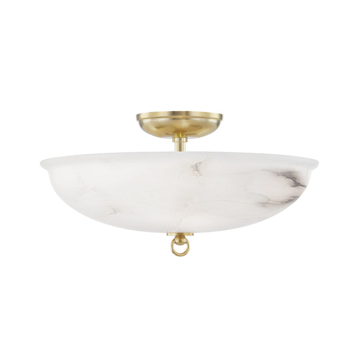 Hudson Valley LED Semi Flush Mount from the Somerset collection in Aged Brass finish