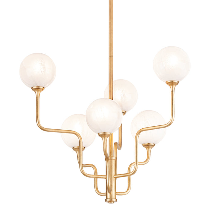 Corbett Lighting Six Light Chandelier from the Onyx collection in Vintage Gold Leaf finish