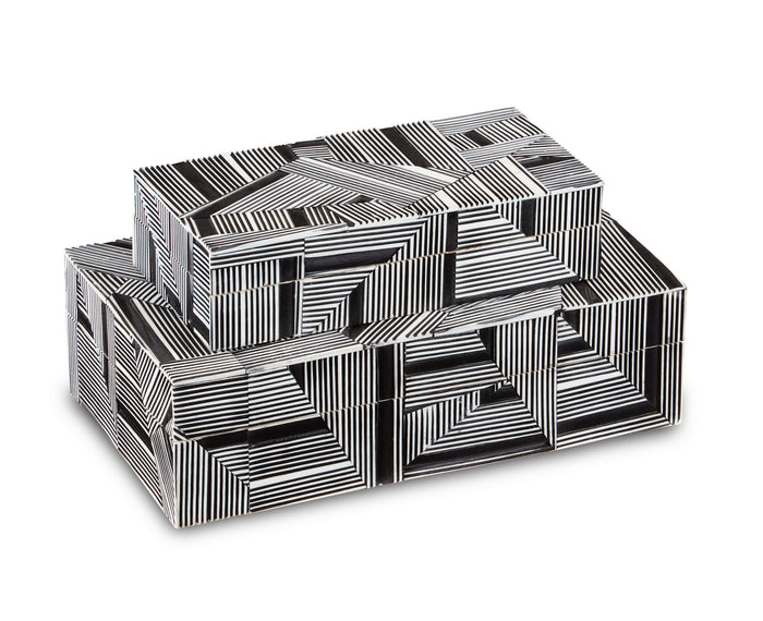 Currey and Company Box from the Cade collection in Black/White finish
