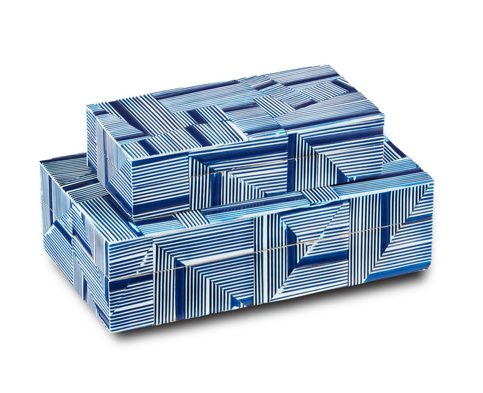Currey and Company Box from the Cade collection in Blue/White finish