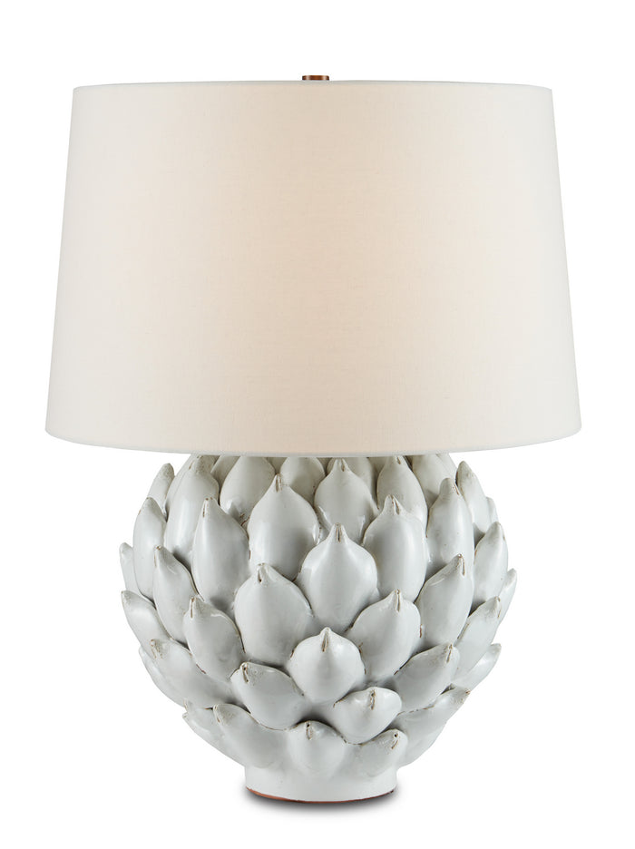 Currey and Company One Light Table Lamp from the Cynara collection in Antique White finish