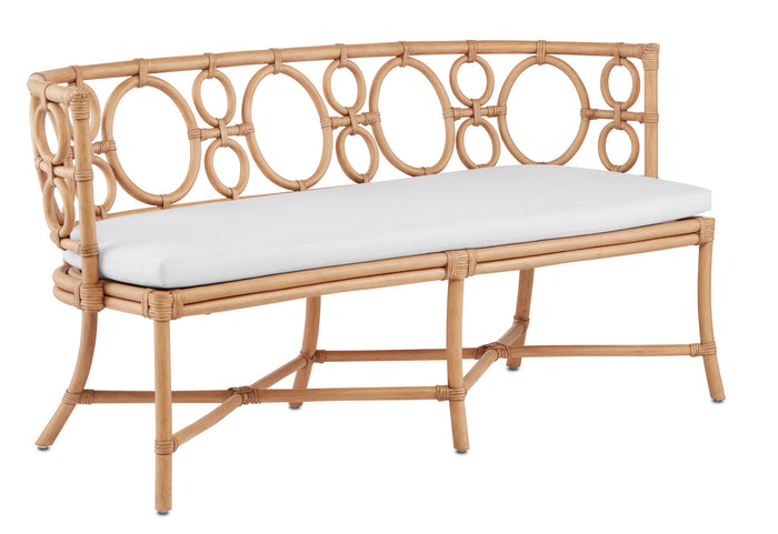 Currey and Company Bench from the Tegal collection in Rattan/Natural finish