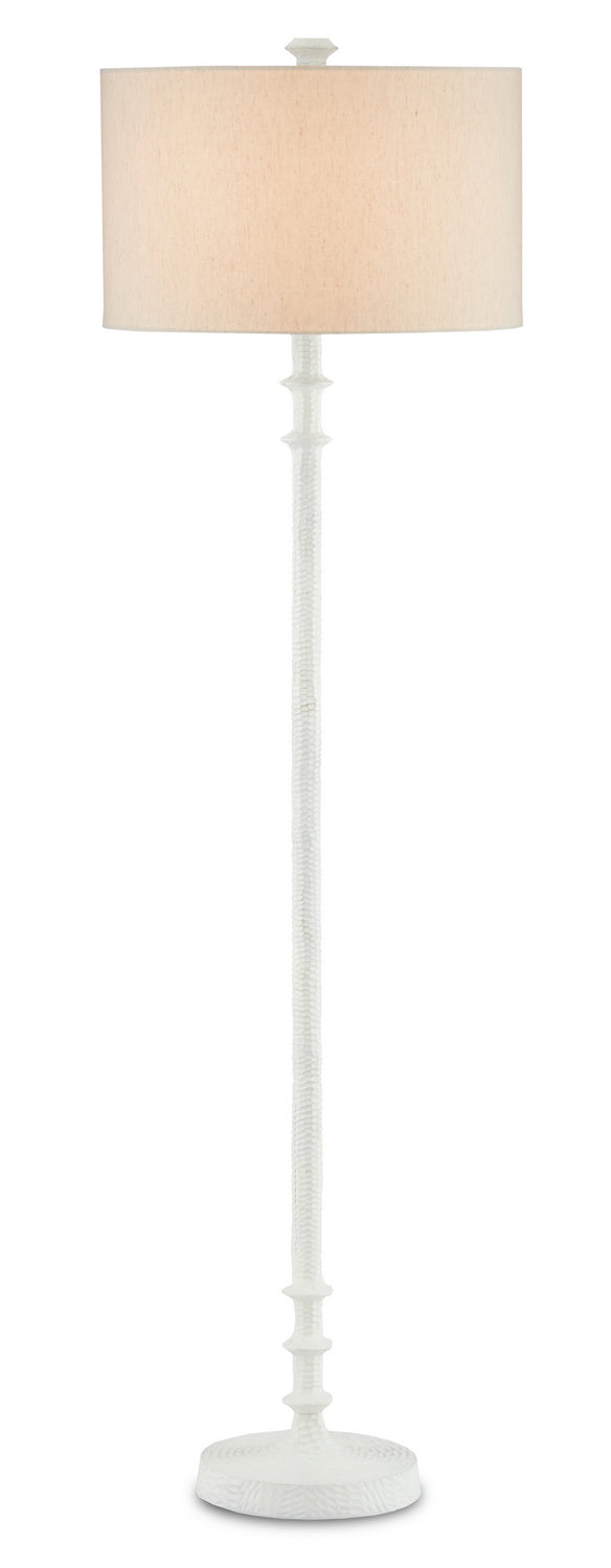 Currey and Company One Light Floor Lamp from the Gallo collection in Antique White finish