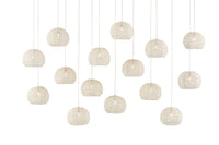 Currey and Company 15 Light Pendant from the Piero collection in White/Painted Silver finish