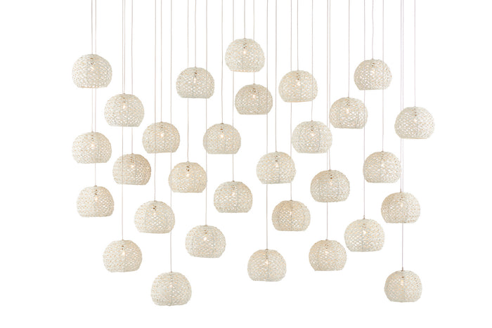 Currey and Company 30 Light Pendant from the Piero collection in White/Painted Silver finish