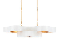 Currey and Company - 9000-0854 - Six Light Chandelier - Grand Lotus Collection - Sugar White/Contemporary Gold Leaf
