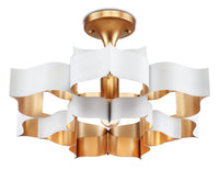 Currey and Company - 9000-0856 - One Light Chandelier - Grand Lotus Collection - Sugar White/Contemporary Gold Leaf