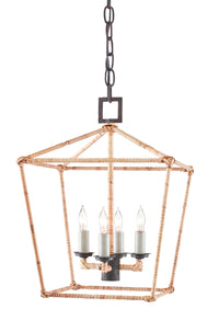 Currey and Company - 9000-0873 - Four Light Lantern - Denison Collection - Molé Black/Natural