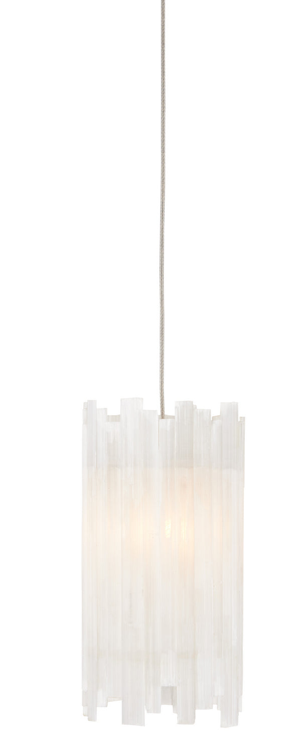 Currey and Company One Light Pendant from the Escenia collection in Natural/Painted Silver finish