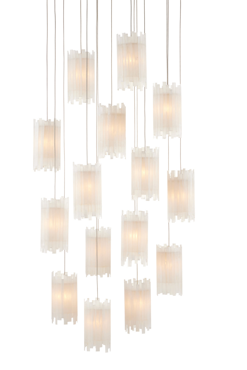 Currey and Company 15 Light Pendant from the Escenia collection in Natural/Painted Silver finish