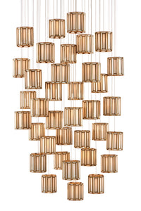 Currey and Company - 9000-0894 - 36 Light Pendant - Daze Collection - White/Antique Brass