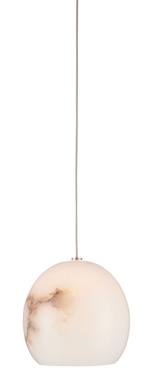 Currey and Company One Light Pendant from the Lazio collection in Natural/Painted Silver finish