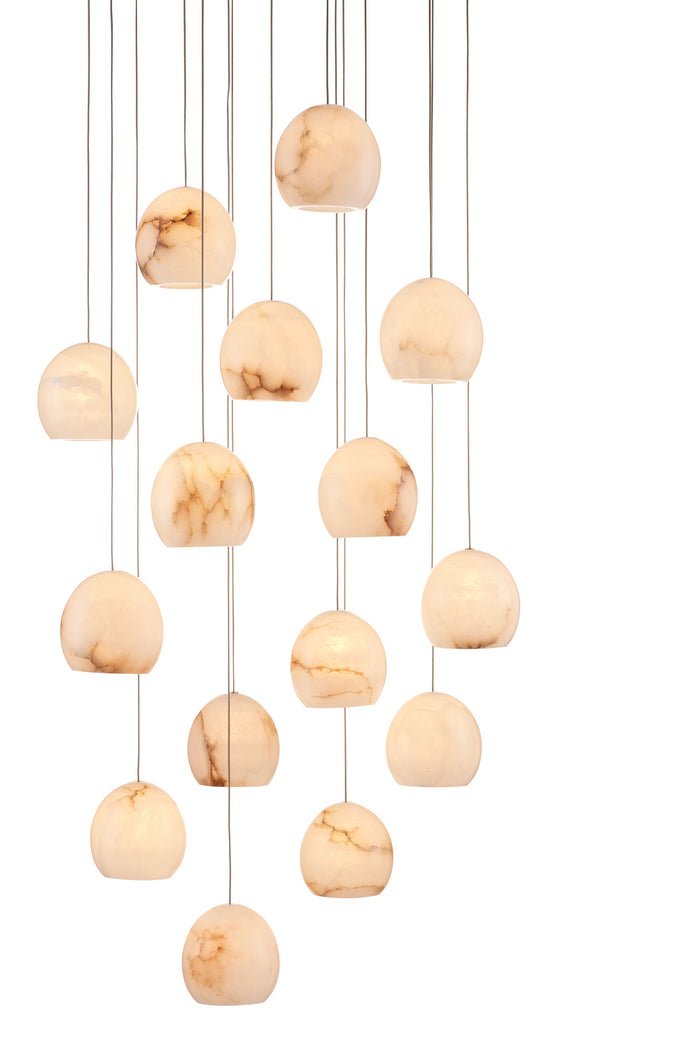 Currey and Company 15 Light Pendant from the Lazio collection in Natural/Painted Silver finish