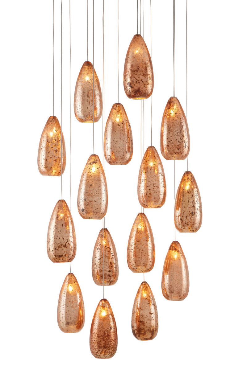 Currey and Company - 9000-0905 - 15 Light Pendant - Rame Collection - Copper
