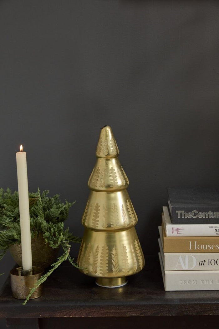 Design Shop Gold leaf Light Up Tree, 6" X 15".