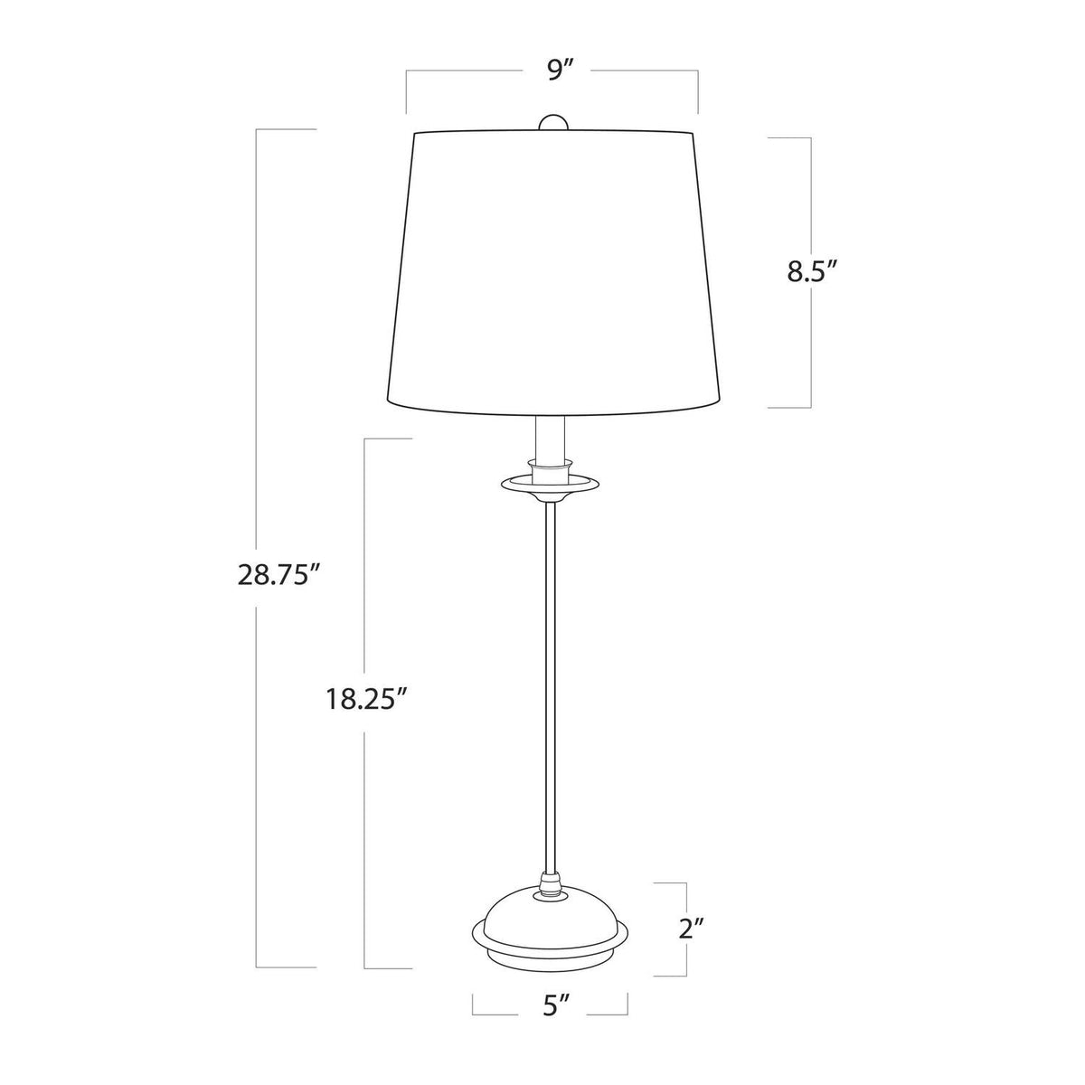 Regina Andrew - 13-1538 - One Light Buffet Lamp - Fisher - Gold Leaf