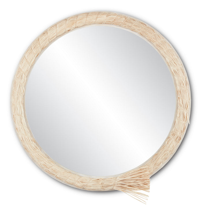 Currey and Company Mirror from the Jamie Beckwith collection in Natural Raffia/Mirror finish