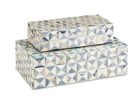 Currey and Company - 1200-0453 - Box Set of 2 - Sky Blue Collection - Blue/White