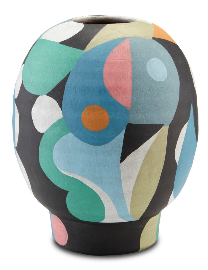 Currey and Company Vase from the So Nouveau collection in Blue/Green/Black/Yellow finish