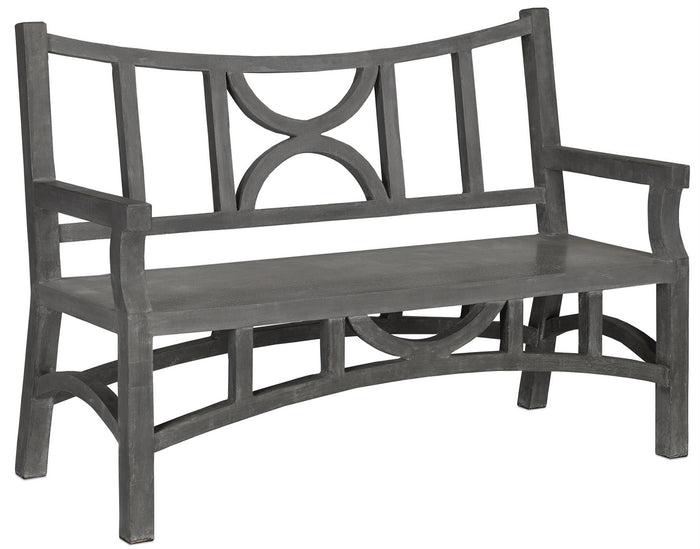 Currey and Company Bench from the Colesden collection in Dark Gray/Faux Bois finish