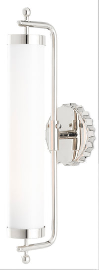 Currey and Company - 5000-0142 - One Light Wall Sconce - Latimer - White/Polished Nickel