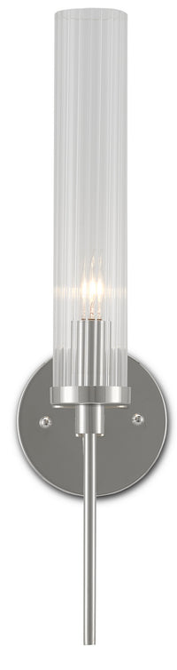Currey and Company - 5800-0005 - One Light Wall Sconce - Bellings - Polished Nickel/Clear