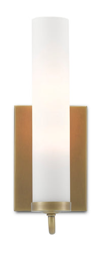 Currey and Company - 5800-0010 - One Light Wall Sconce - Brindisi Collection - Antique Brass/Opaque Glass