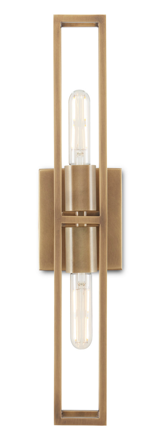 Currey and Company - 5800-0019 - Two Light Wall Sconce - Bergen - Antique Brass