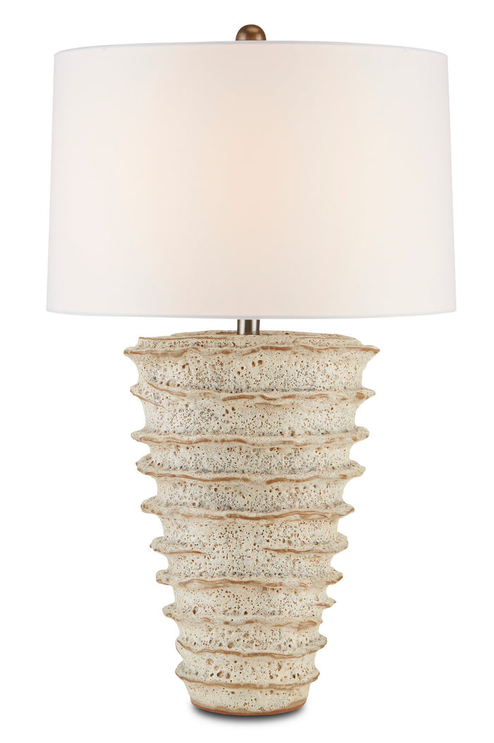 Currey and Company One Light Table Lamp from the Salima collection in White Moss finish